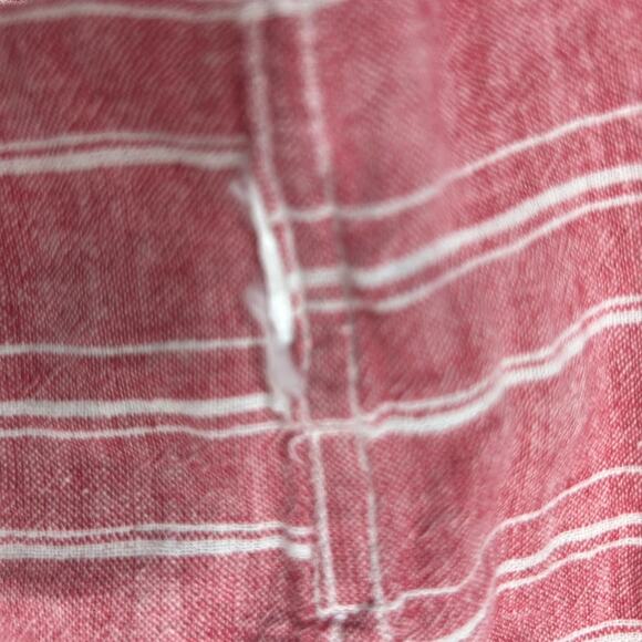 Ben Sherman Pink Striped Casual Button-Down Shirt Linen Blend Size Large - Picture 11 of 12